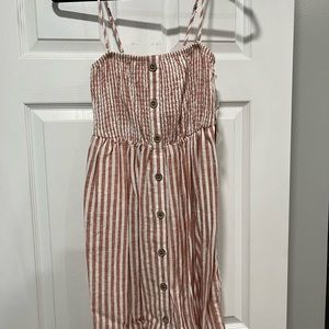 garage size small smocked strapless midi dress
